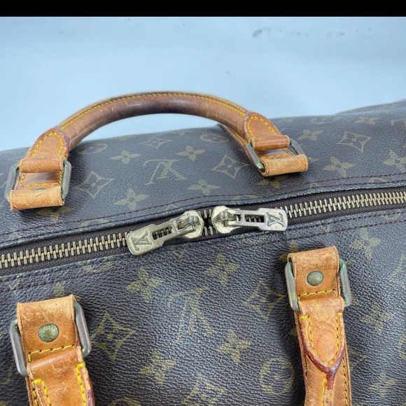 Louis Vuitton Monogram Canvas Duffel Bag with Tan Accents - Picture 15 of 16